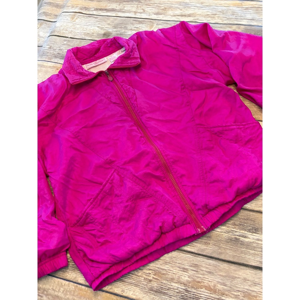 Vintage Goola Gong Womens Medium Pink Nylon Windbreaker Zip Up 80s/90s Street